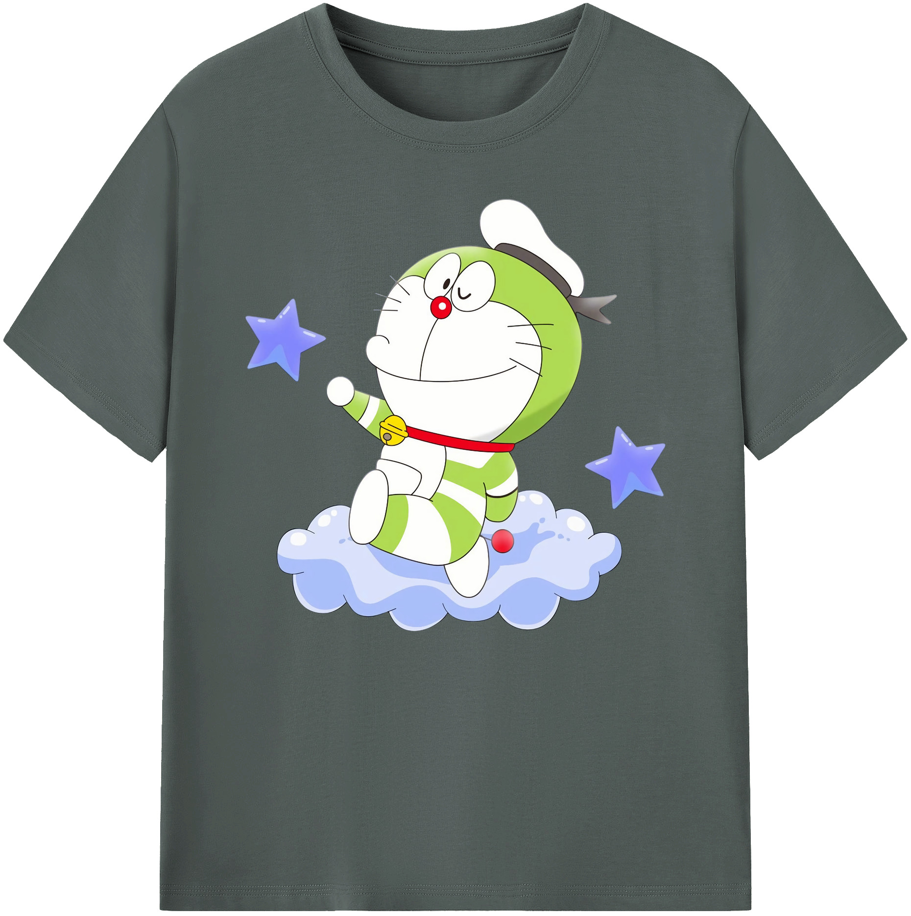（画像用） ドラえもん Doraemon 綿100％ メンズ半袖Tシャツ｜肌触りやわらか＆通気性